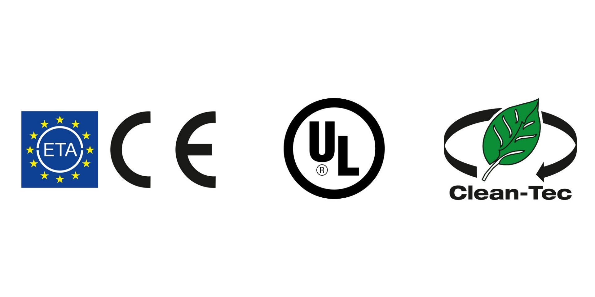 Logos for ETA and CE approval, plus the Hilti Clean-Tec logo.