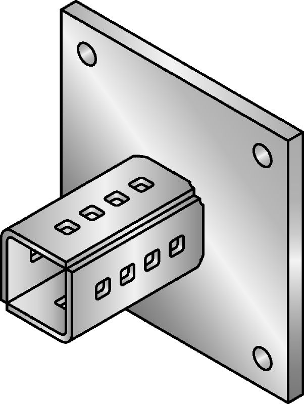 Placa base MIC-C-DH Placa base galvanizada en caliente (HDG) para la fijación de vigas MI-90 a hormigón en aplicaciones pesadas