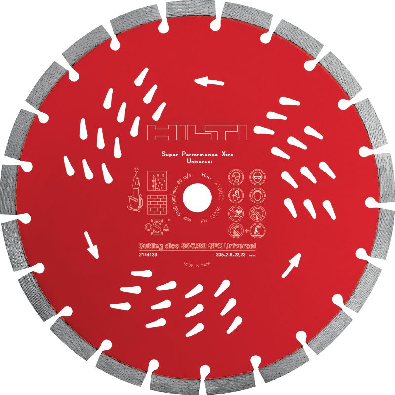 Disco de diamante universal SPX Máximo disco de diamante silencioso con tecnología Equidist para corte superior en diferentes materiales base
