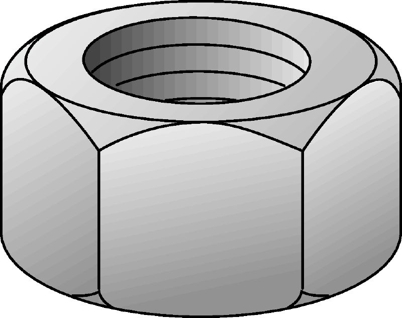 Tuercas hexagonales Tuerca hexagonal elctrogalvanizada (sistema imperial)