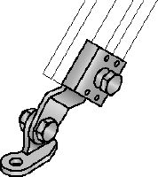 Conector longitudinal sísmico MQS-SP-L Conector de carril premontado galvanizado con homologación FM para refuerzos sísmicos longitudinales de tuberías de aspersores de sistemas contra incendios