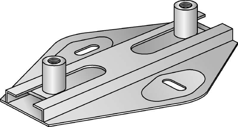 Conector deslizante (doble) MSG 1,75 Elemento deslizante galvanizado de alta calidad para aplicaciones de calefacción y refrigeración de carga ligera