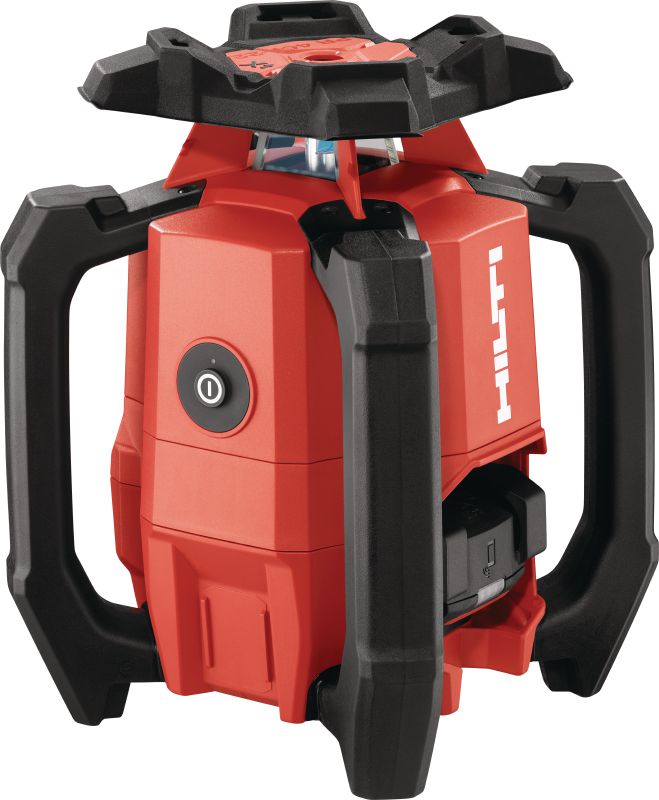 Nivel láser rotativo de pendiente simple PR 40-22 Robusto nivel de láser rotativo exterior con funciones automáticas para nivelado, alineación, inclinación y cálculo de escuadras de larga distancia (plataforma de batería Nuron)