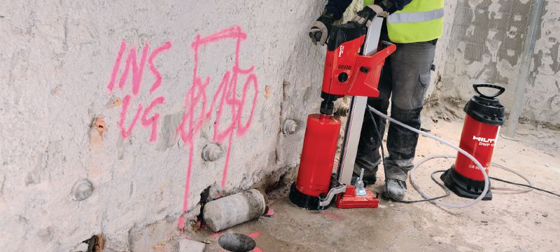 Corona DD 160 Máquina de taladro con diamante tan compacta como potente para tareas de perforación en concreto con columna de hasta 25-202 mm (31/32 - 7-15/16”) de diámetro Aplicaciones 1