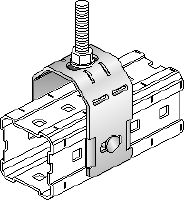 Conector MIC-TRC (doble) Conector galvanizado en caliente (HDG) para la fijación de varillas roscadas M12 (1/2) y M20 (3/4) a vigas MI Aplicaciones 1